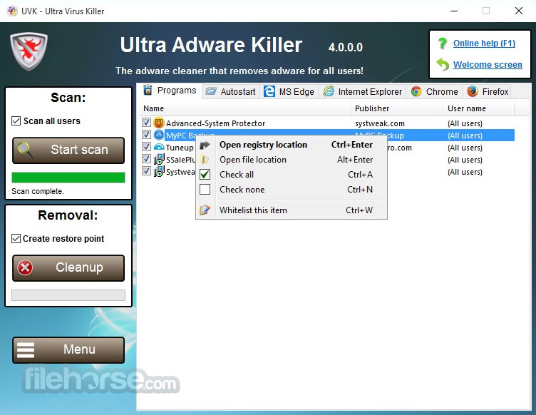 UVK Ultra Virus Killer Screenshot 2