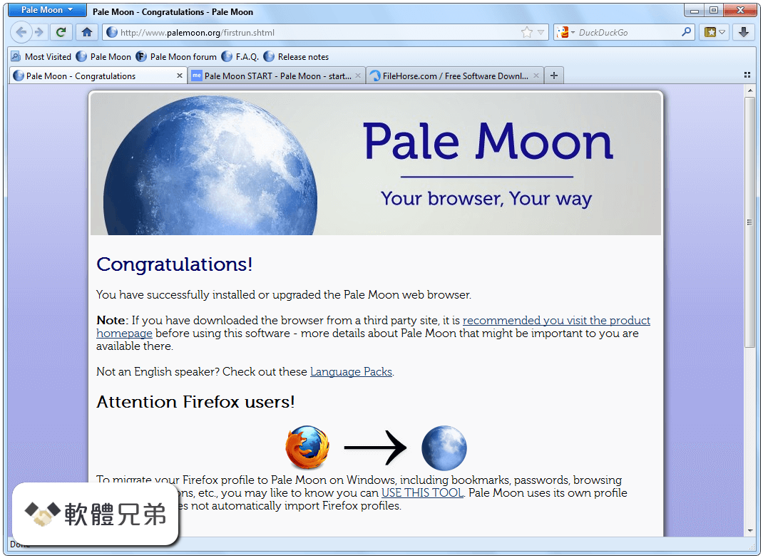 Pale Moon (32-bit) Screenshot 1