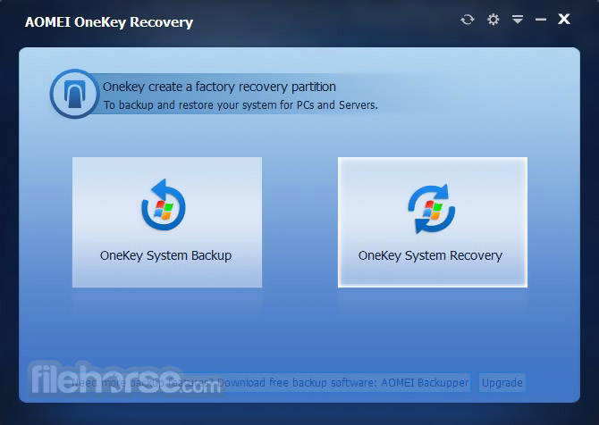 AOMEI OneKey Recovery Screenshot 1