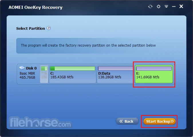 AOMEI OneKey Recovery Screenshot 3