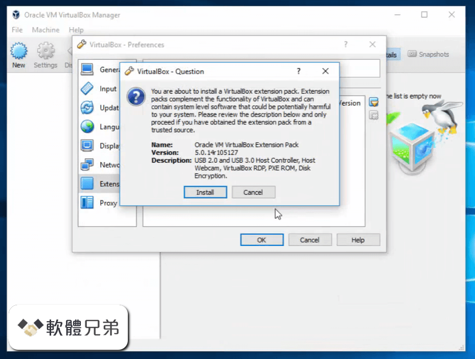 VirtualBox Extension Pack Screenshot 3