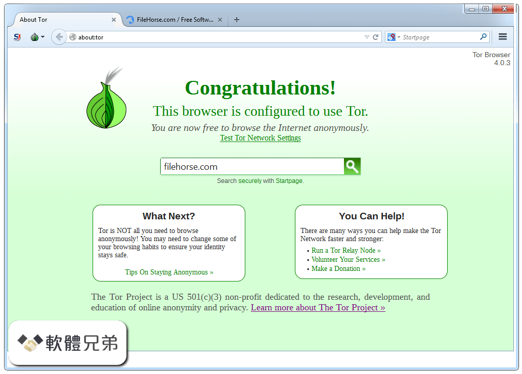 Tor Browser Screenshot 1