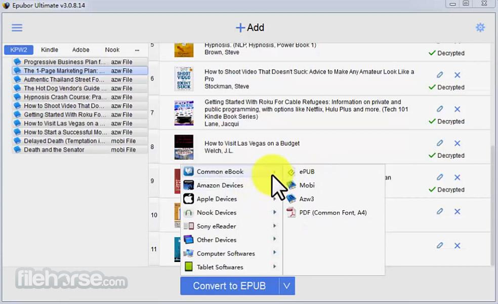 Epubor Ultimate eBook Converter Screenshot 5