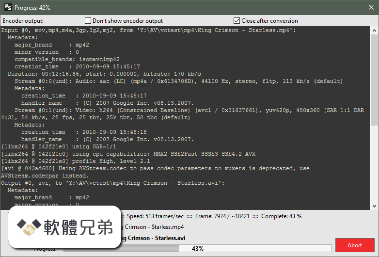 Pazera Free MP4 to AVI Converter Portable (32-bit) Screenshot 2